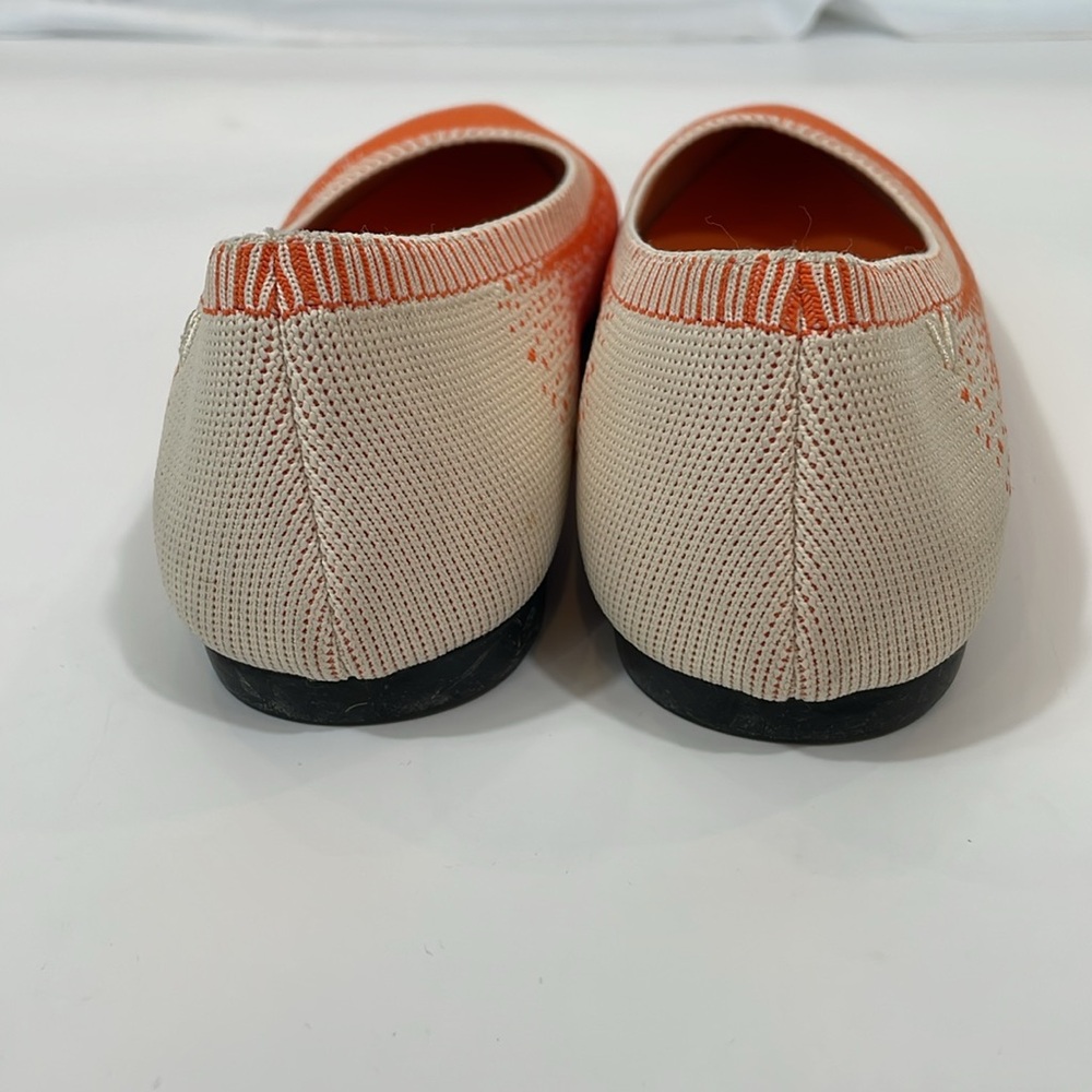 Vivaia Flats Size 39 Orange And Cream Stretch Knit EUC - Picture 5 of 9